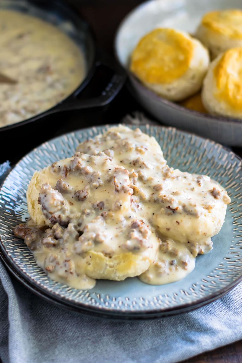 Biscuits and sausage gravy