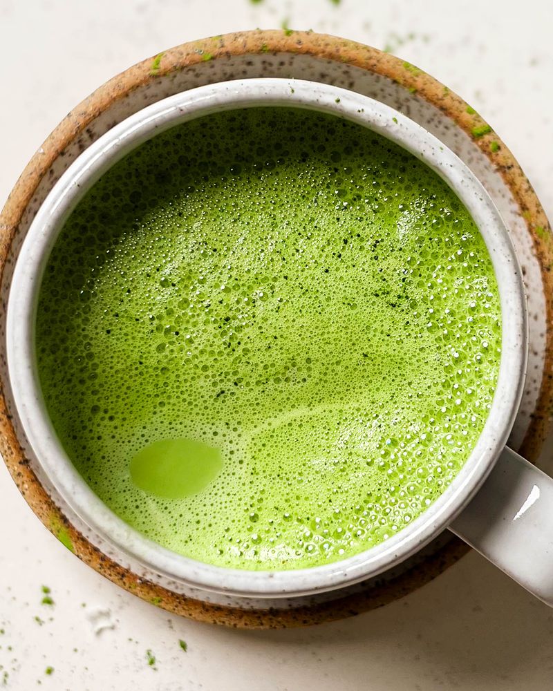 Hot matcha latte