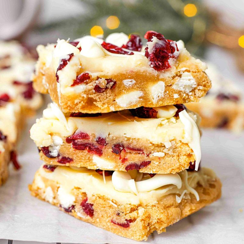 White chocolate cranberry bars