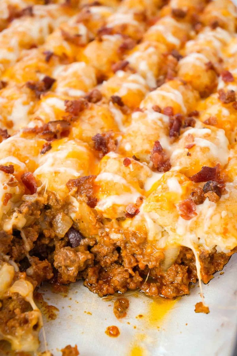 Loaded Cheeseburger Tater Tot Casserole