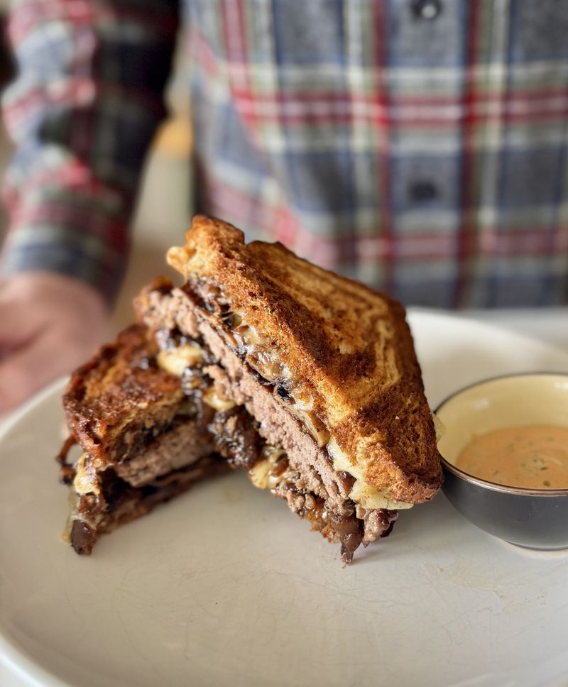 Wyoming – Bison Patty Melt Grilled Cheese