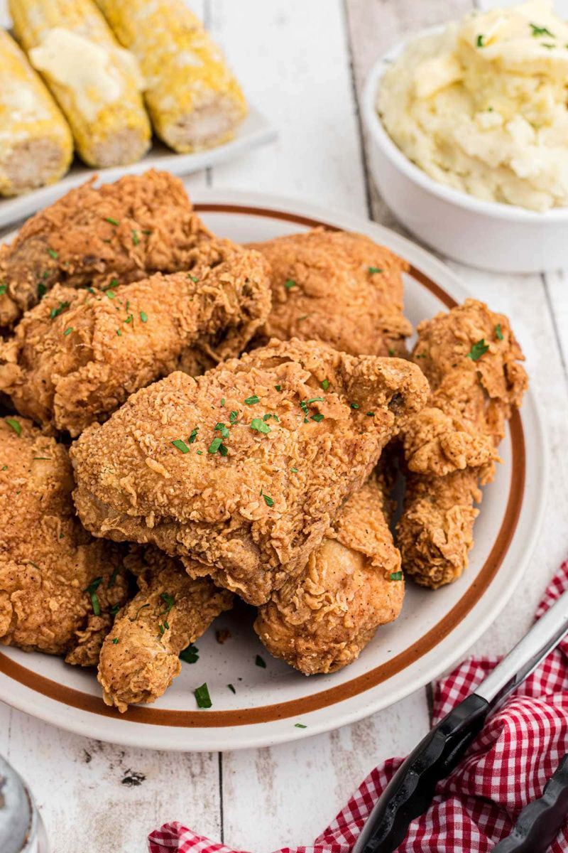 Fried chicken with potato salad