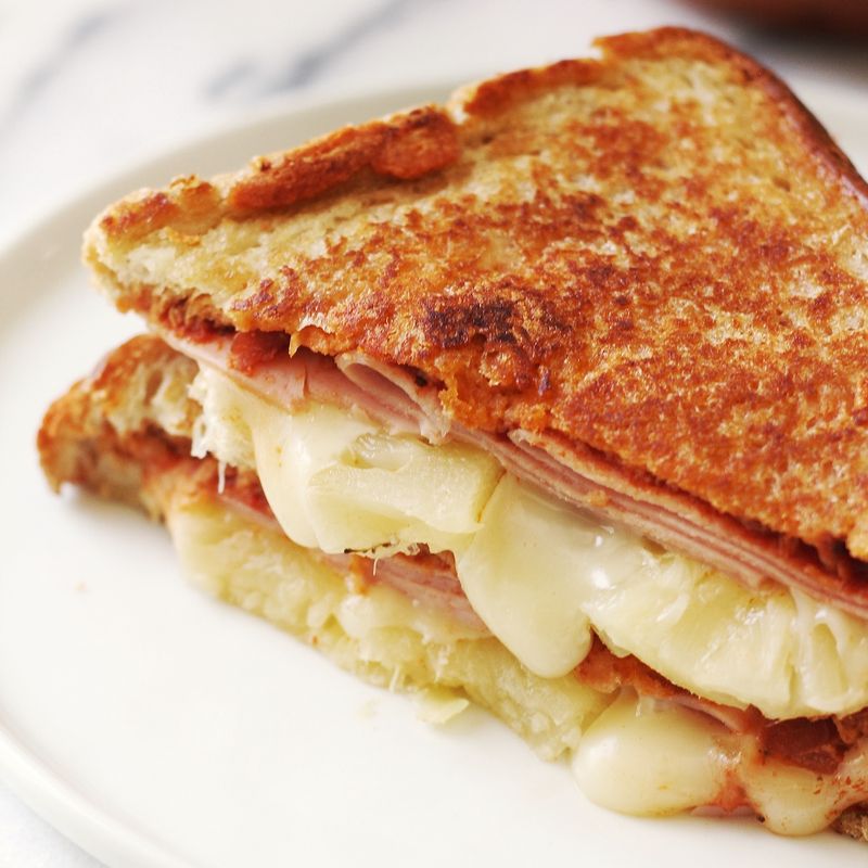 Hawaii – Pineapple and Ham Grilled cheese with Swiss