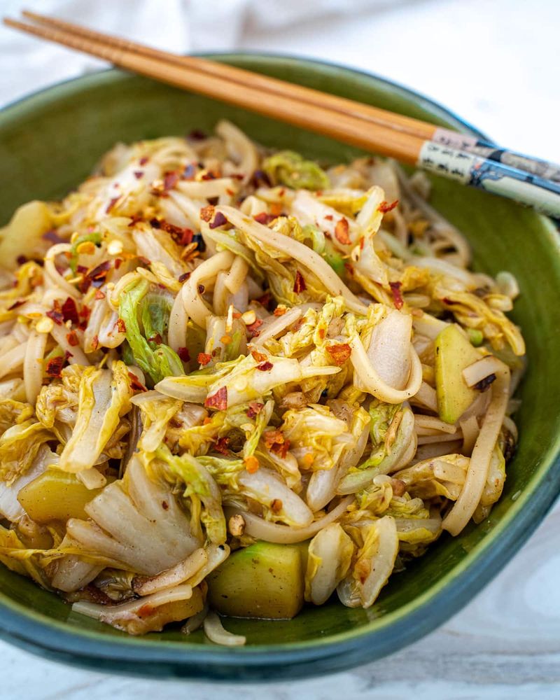 Cabbage and Noodle Stir-Fry Side
