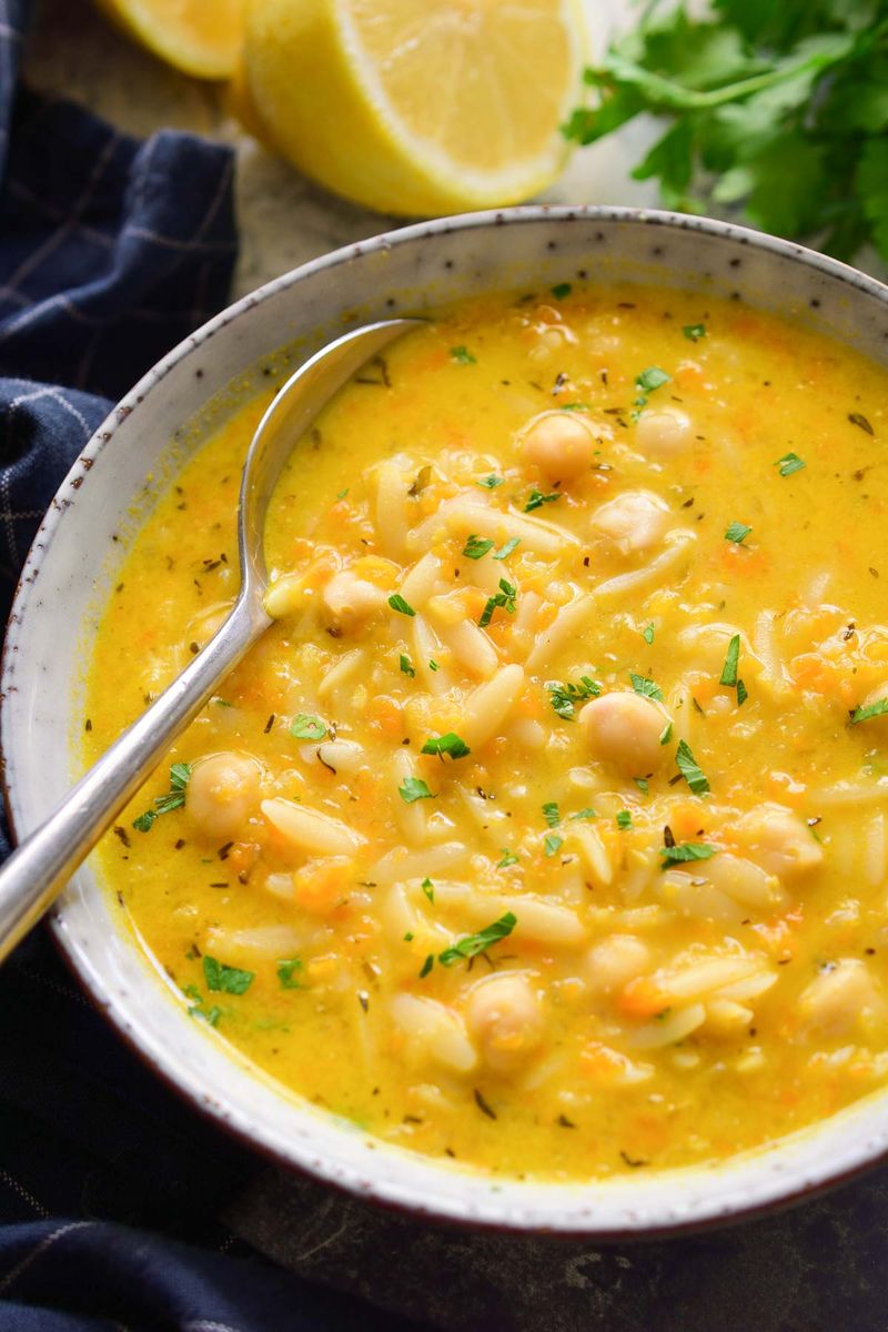 Chickpea And Lemon Orzo Soup