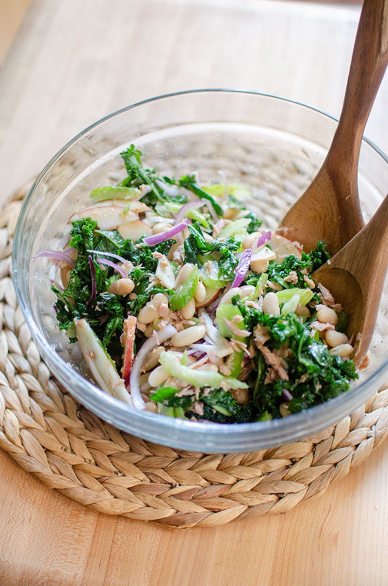 Dense Bean Salad with Kale and Tuna