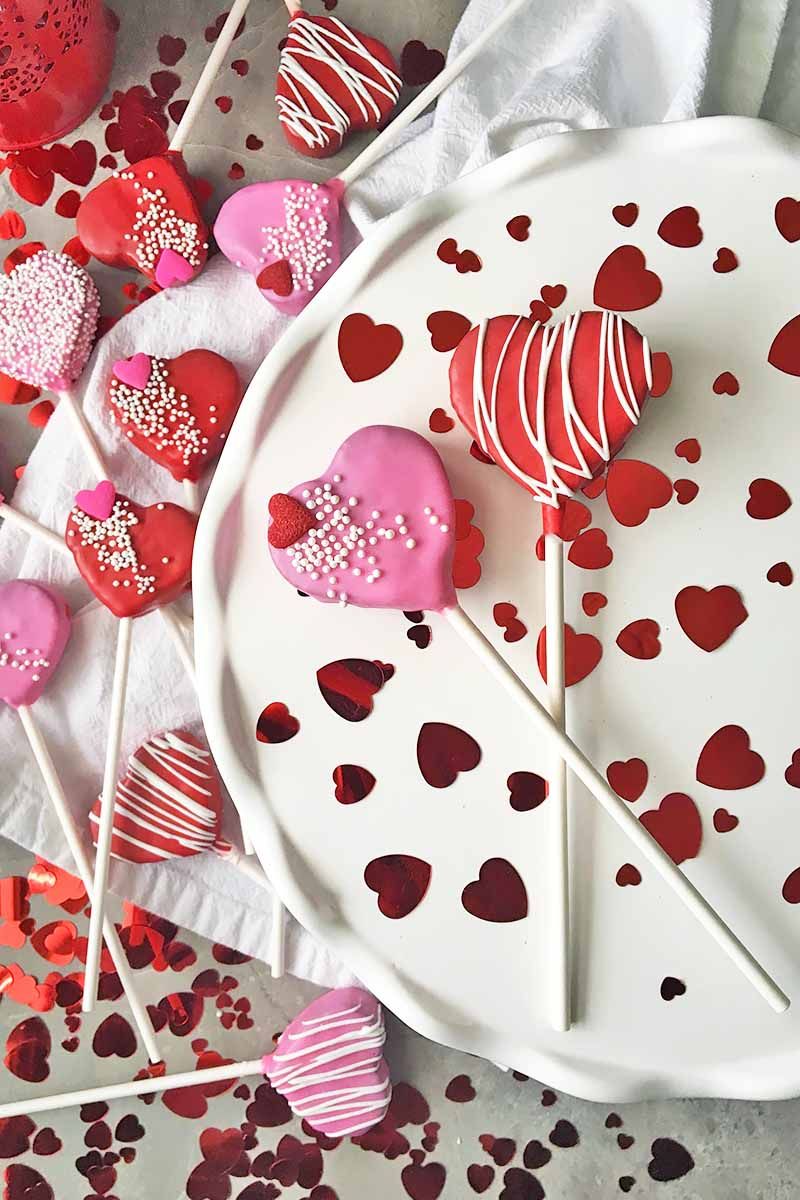 Heart-shaped cake pops