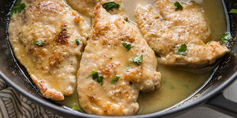 Chicken Cutlets With Creamy White Wine Sauce