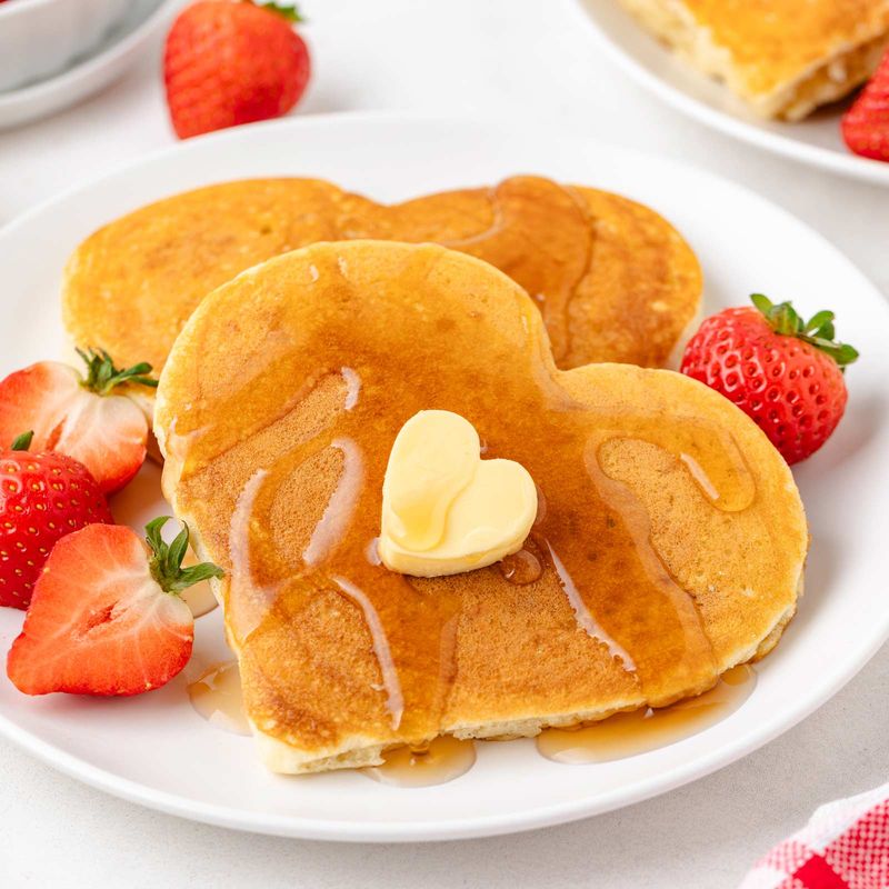 Heart-shaped pancakes