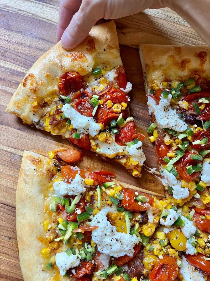 Corn and Goat Cheese Pizza