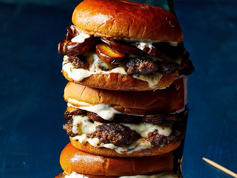 Mushroom and Swiss Smash Burgers
