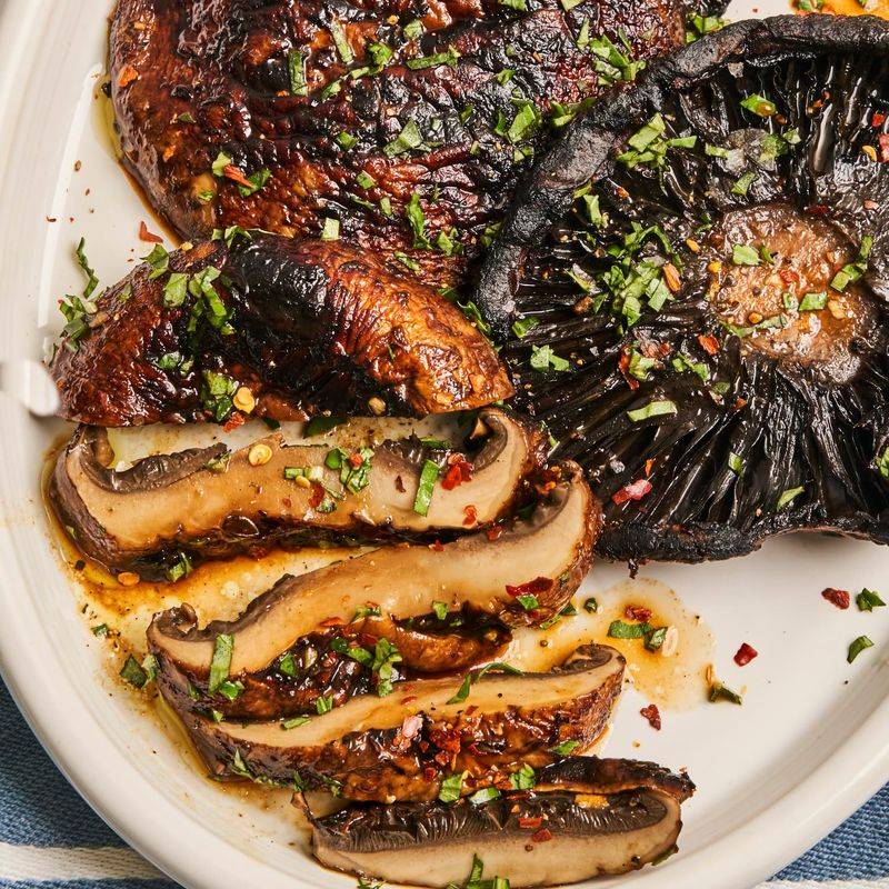 Grilled Portabella Mushrooms with Garlic and Herbs