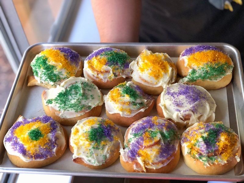 King Cake Cinnamon Rolls