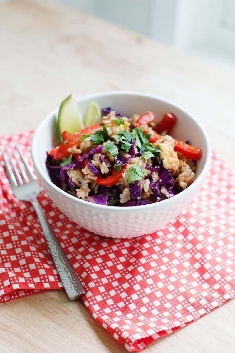 Five Spice Chicken and Red Cabbage Stir-Fry