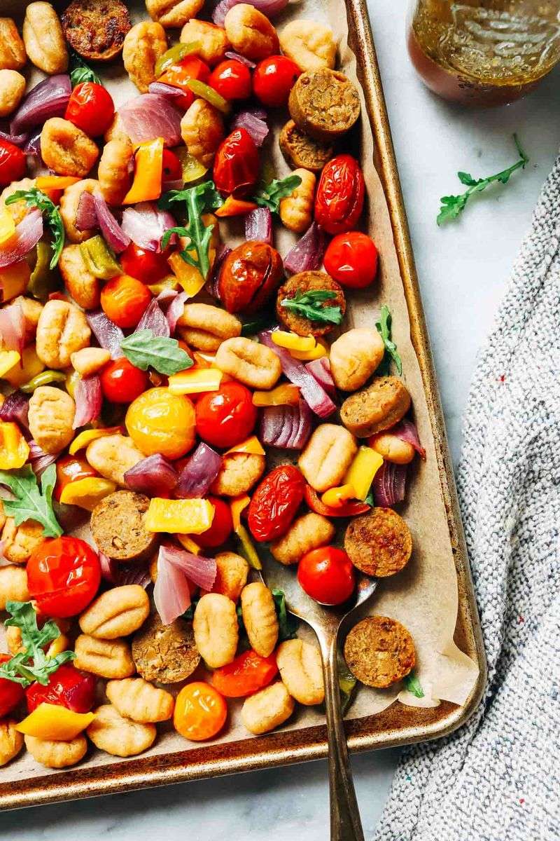 Crispy Sheet Pan Gnocchi with Sausage and Peppers