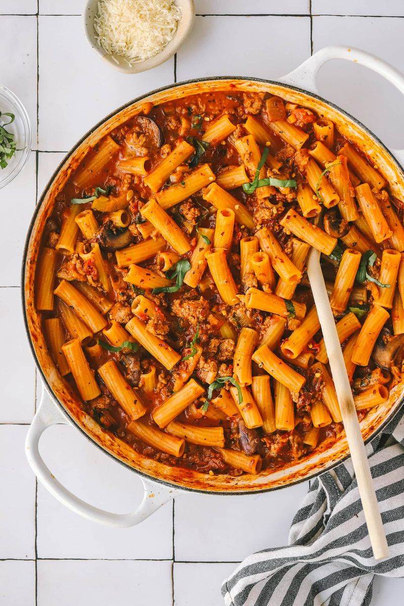 One Pot Skillet Protein Pasta