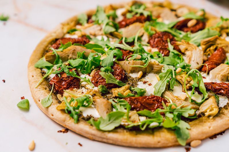 Pesto and Sun-Dried Tomato Pizza