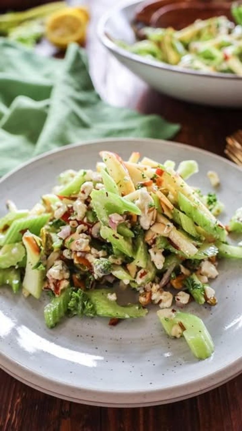 Celery Slaw with Blue Cheese and Almonds