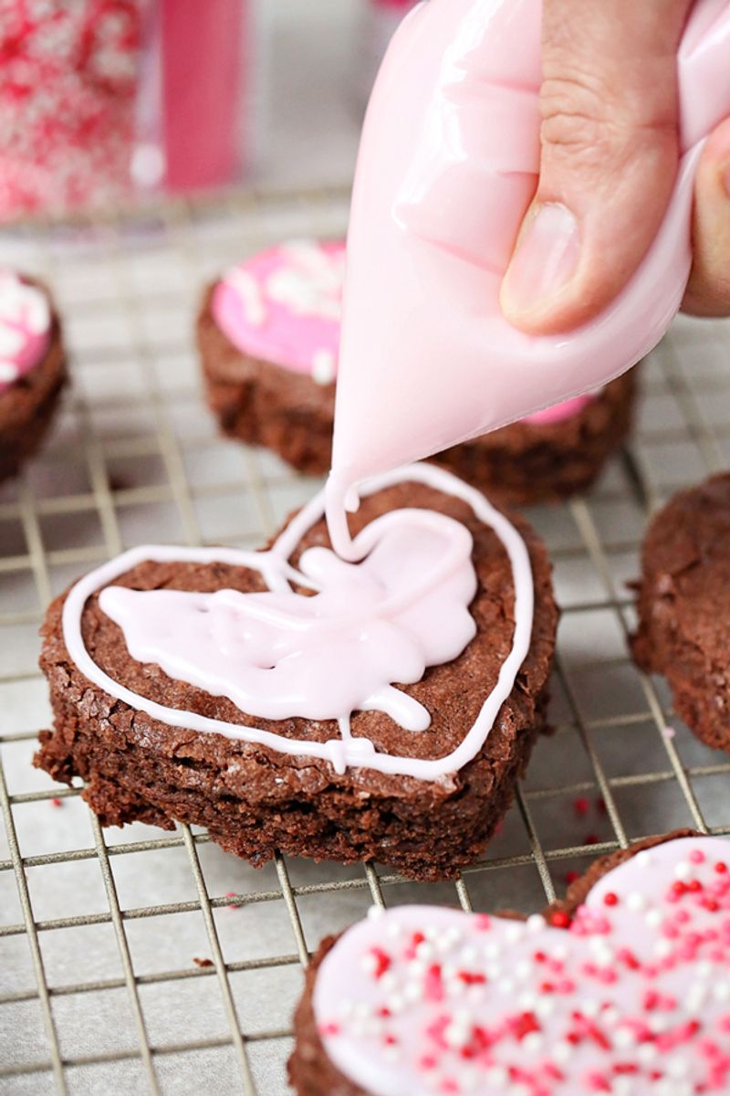 Heart-shaped brownies