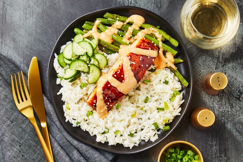 Salmon With Rice And Cucumber