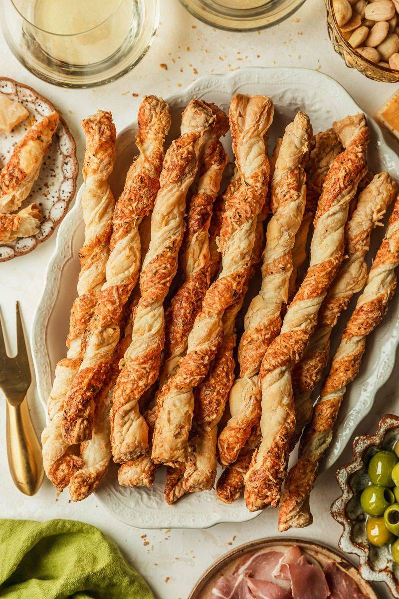 Parmesan Puff Pastry Twists with Rosemary
