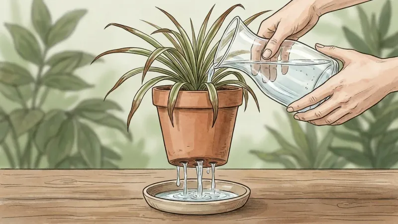 Flush suspected fertilizer salts with a drainage-safe reset