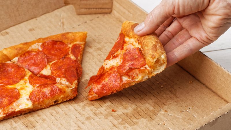 Pizza straight from the box