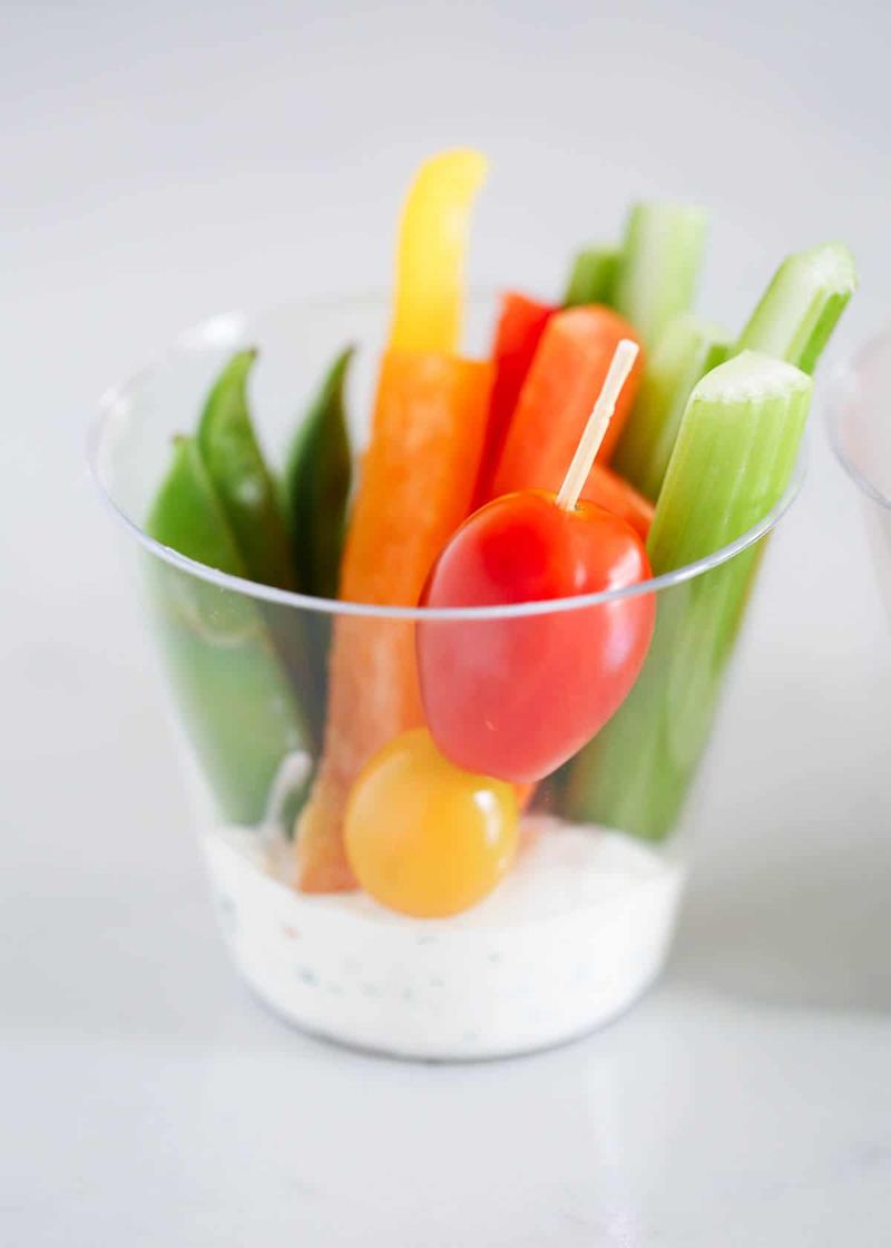 Veggie cups with dip