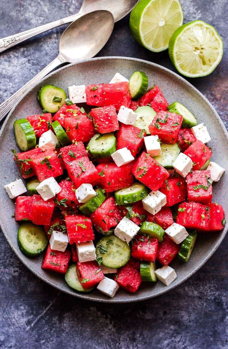 Watermelon and Cucumber Salad