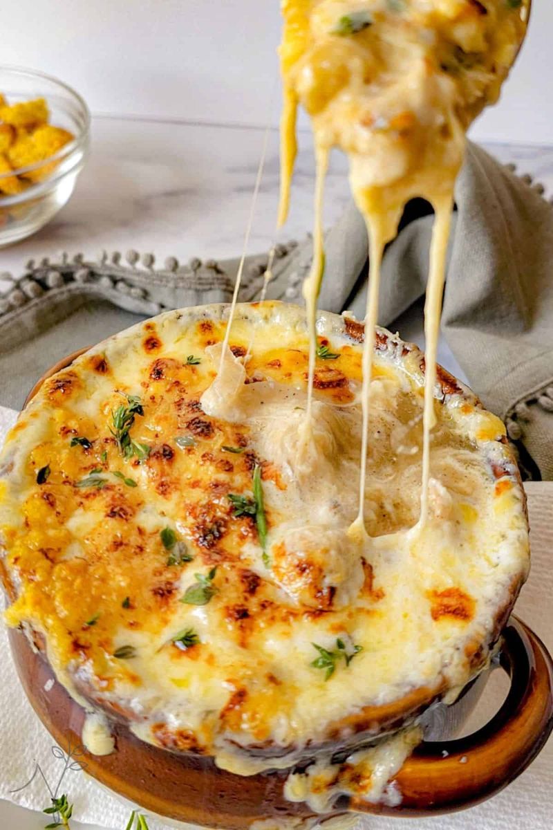 French Onion Soup with the Cheese Cap