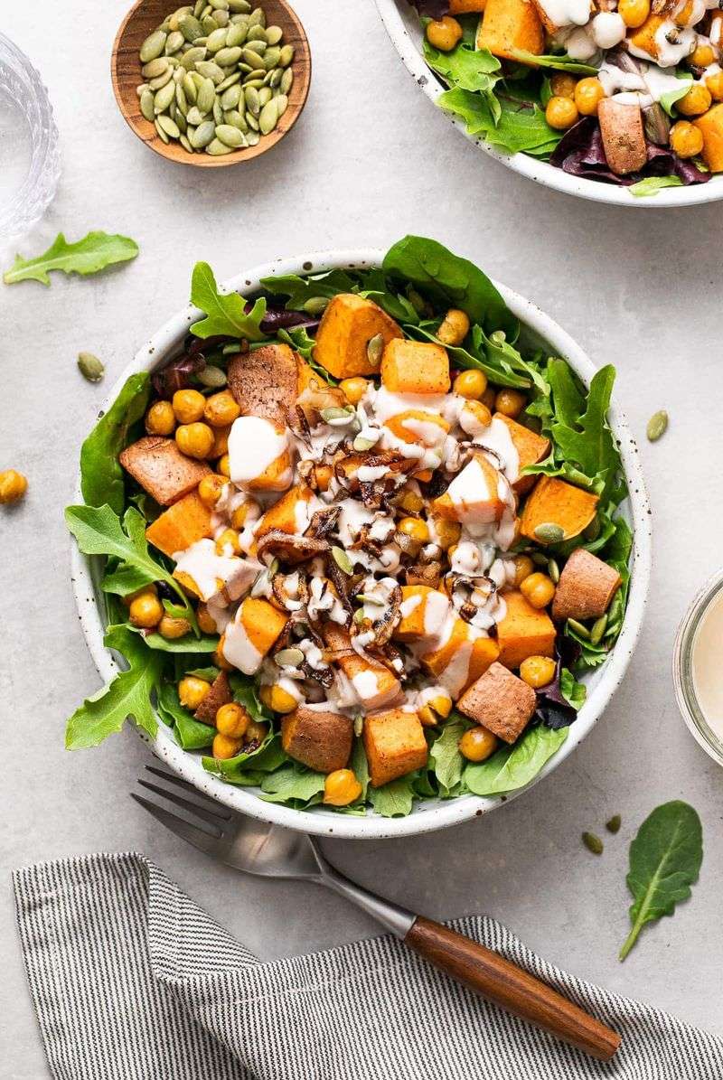 Roasted Sweet Potato and Chickpea Salad