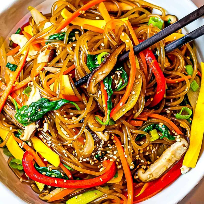 Vegetarian Japchae Noodles