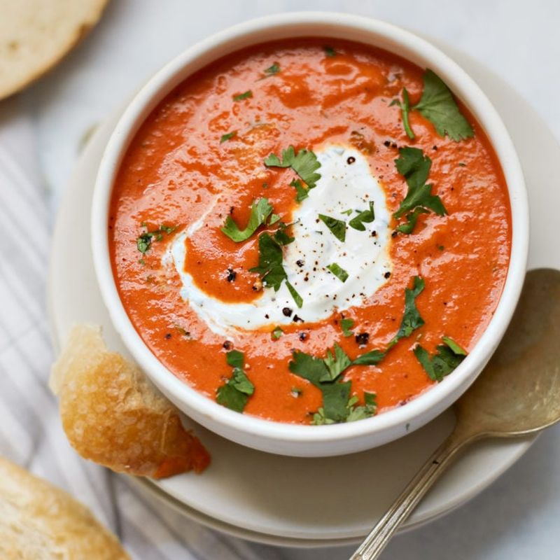 White Bean And Roasted Red Pepper Soup