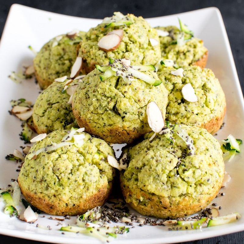 Flourless Zucchini Chia Breakfast Muffins
