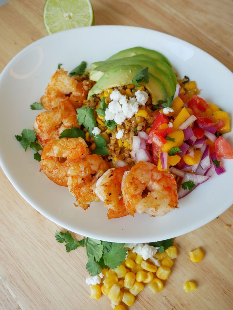 Elote Bowl with Shrimp