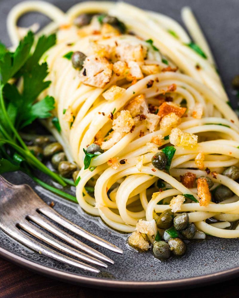 Brown Butter Pasta With Rosemary And Crispy Capers