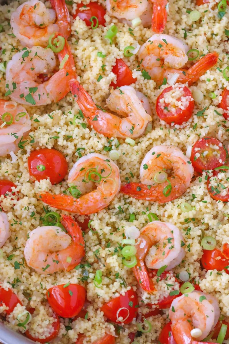 One-Pot Garlic Shrimp and Couscous With Herbs