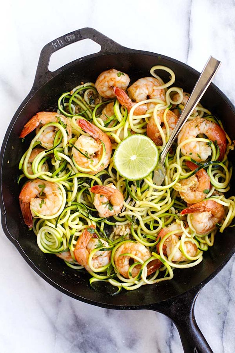 Cilantro Lime Shrimp with Zucchini Noodles