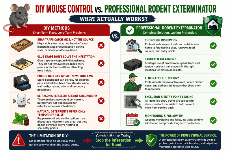 Manage indoor rodents with exclusion and appropriate traps