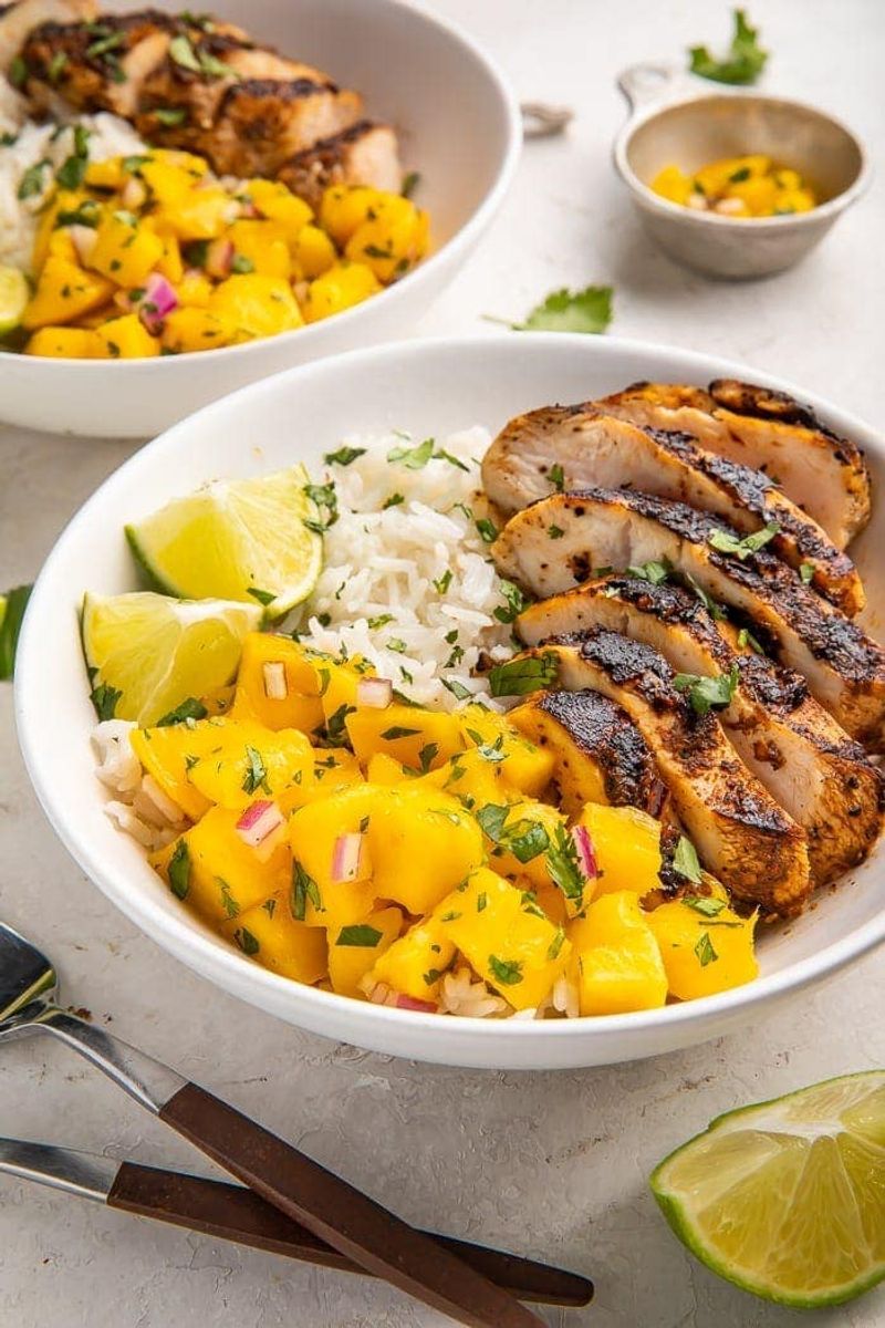 Mango Chicken Rice Bowls