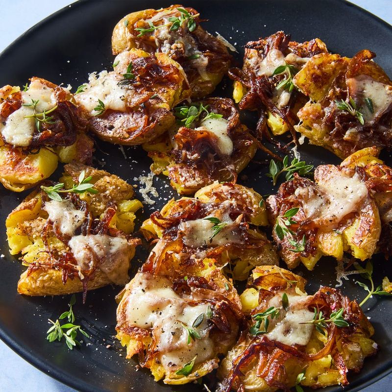 French Onion Smashed Potatoes