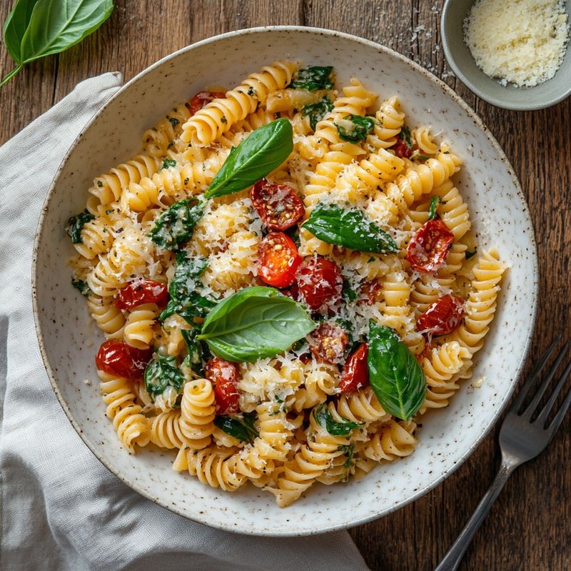 Creamy Tuscan Pasta with Sun-Dried Tomatoes and Spinach