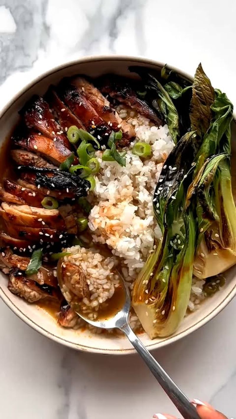 Bok Choy with Chicken and Soy Glaze