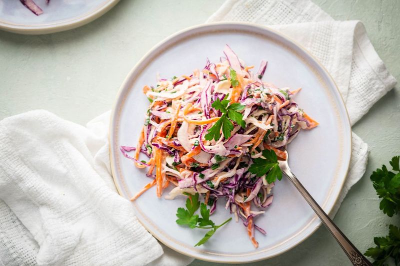 Coleslaw with Sour Cream or Greek Yogurt