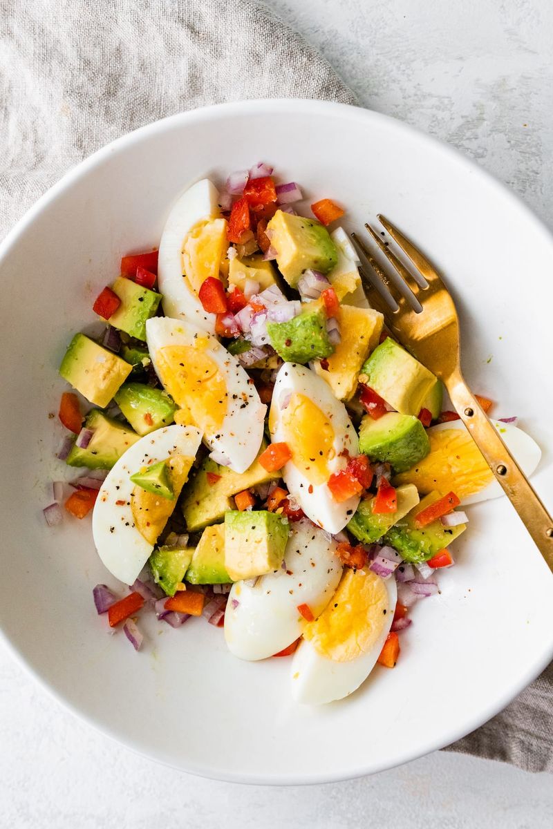 Keto Breakfast Bowl with Avocado and Hard-Boiled Eggs