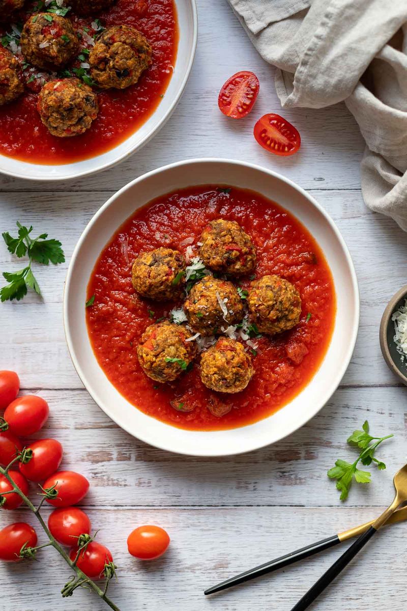 Roasted Eggplant Meatballs