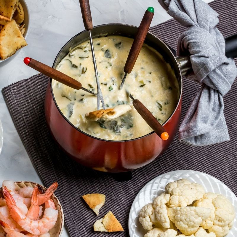 Spinach Artichoke Cheese Fondue