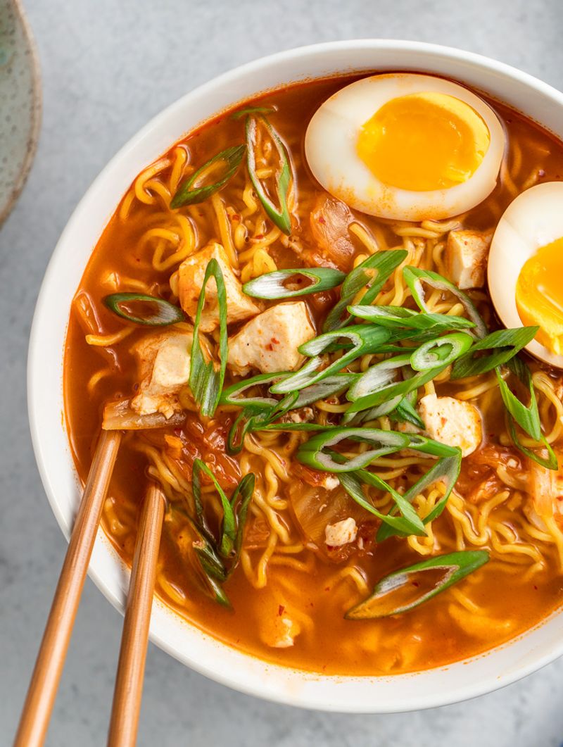 Korean Spicy Noodle Soup (Kimchi Style)