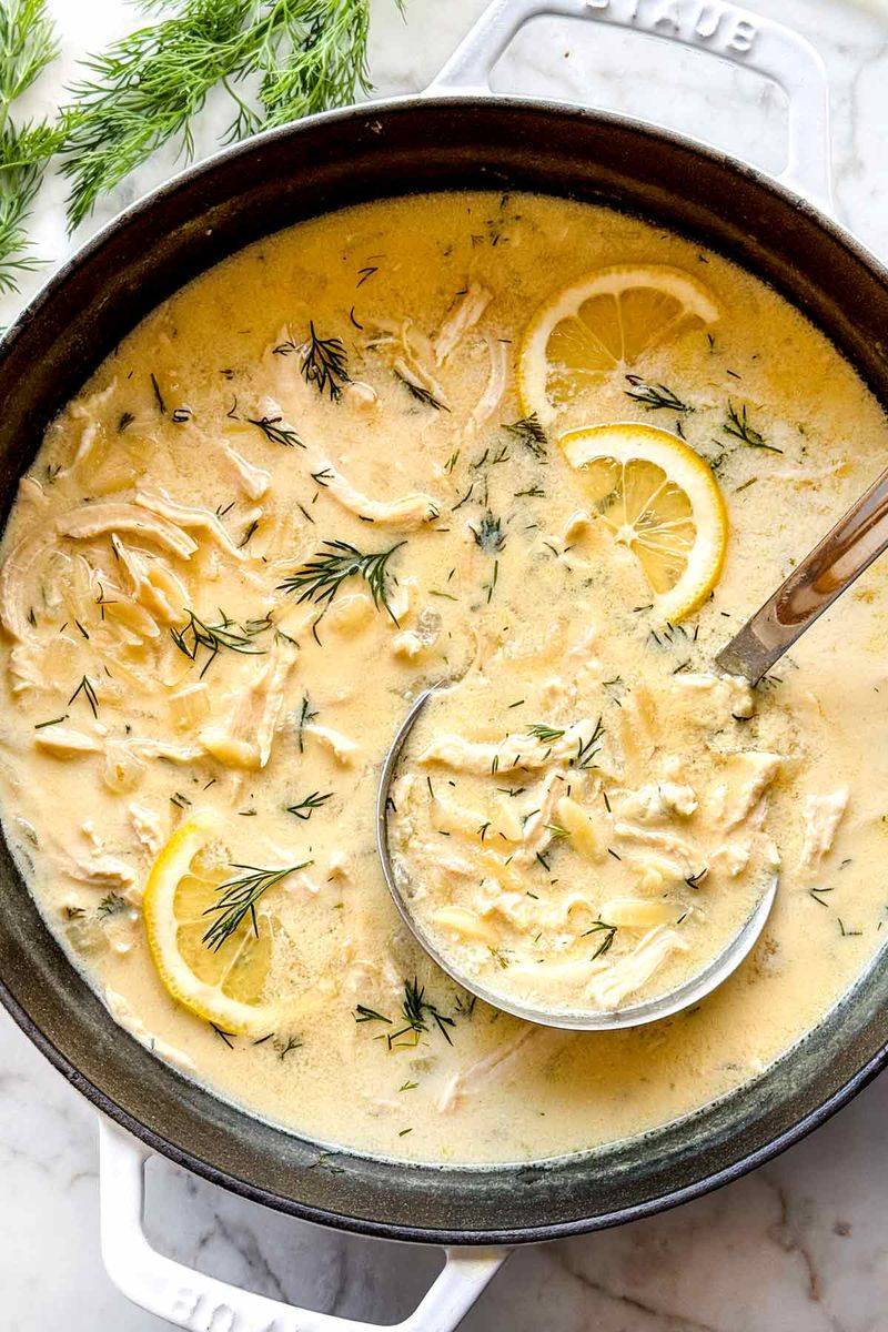 Chicken Lemon Soup With Orzo