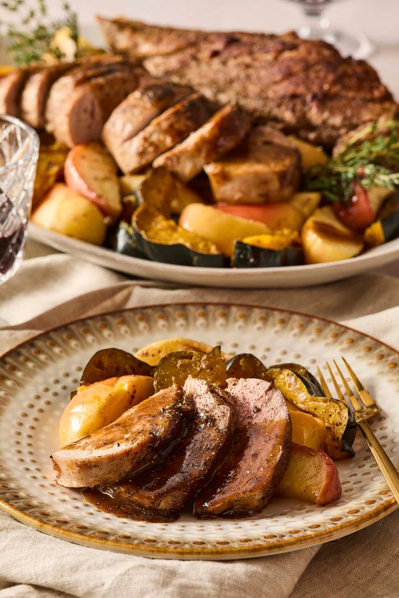 Sweet Potato and Apple Bake with Pork Loin